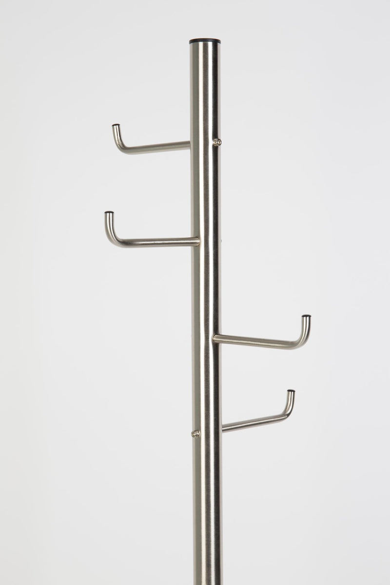 Garderobenständer HOOKED Satin Nickel mit 8 Haken