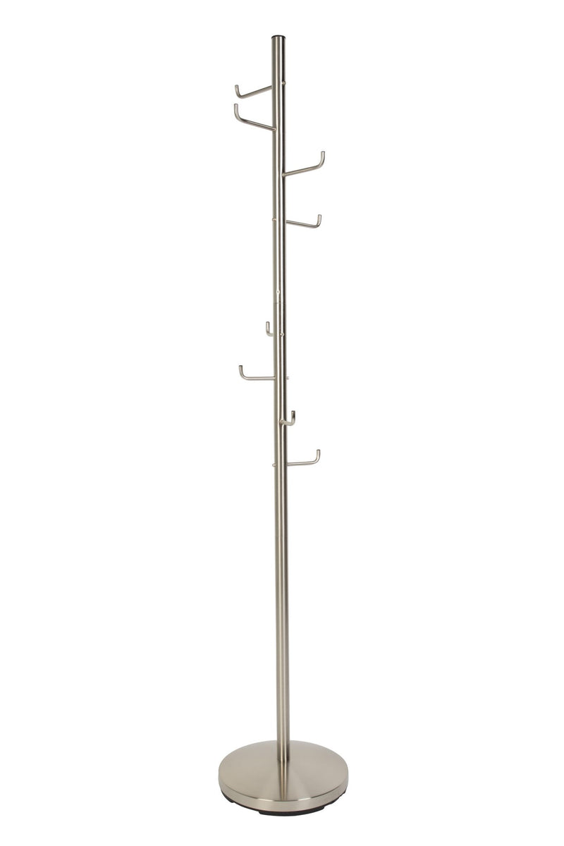 Garderobenständer HOOKED Satin Nickel mit 8 Haken