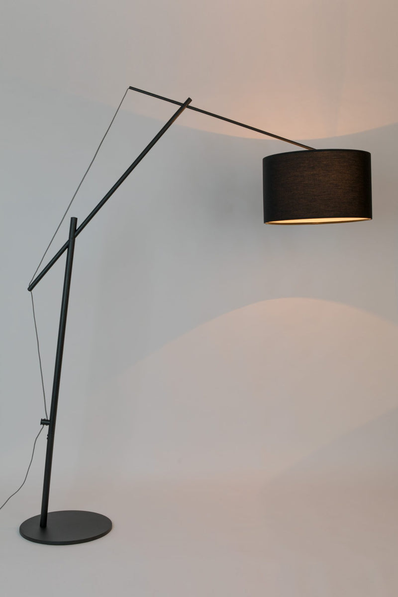 Stehleuchte TOKIO BLACK mit Stoffschirm