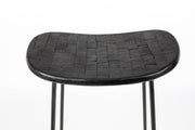 Barhocker TANGLE Schwarz - Metall und Teakholz