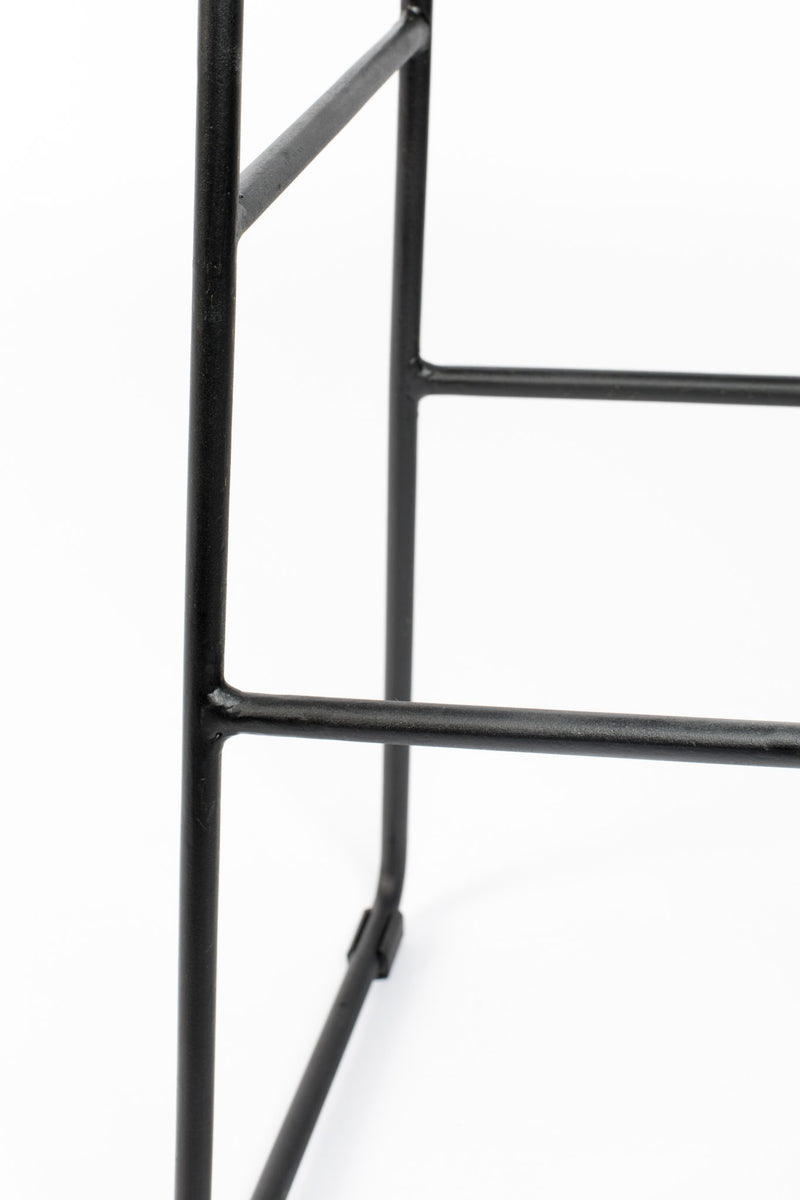Barhocker TANGLE Schwarz - Metall und Teakholz