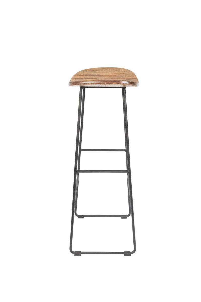 Barhocker TANGLE Natural - Metall und Teakholz