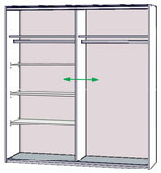 Schwebetürenschrank JAWA 200 cm Optik Bianco Eiche / Weiß von Forte