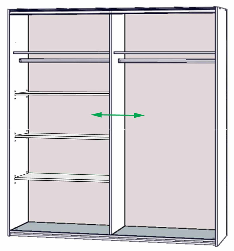 Schwebetürenschrank JAWA 200 cm Optik Bianco Eiche / Weiß von Forte