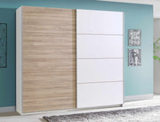 Schwebetürenschrank JAWA 200 cm Optik Bianco Eiche / Weiß von Forte