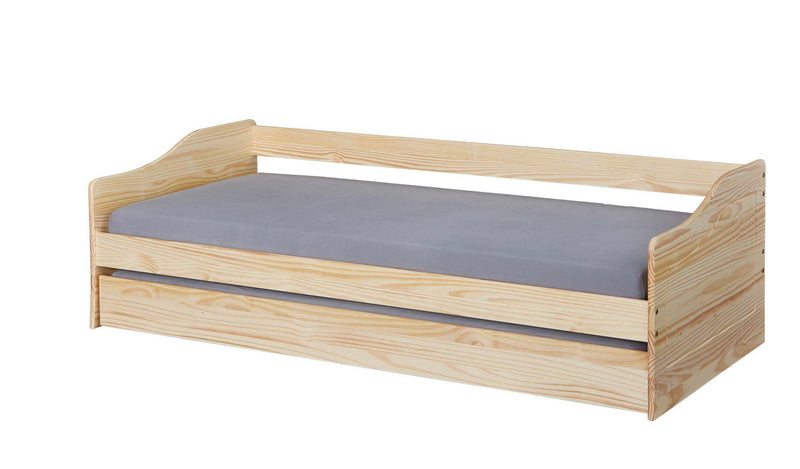 Kinderbett Sofabett MALTE natur mit Schublade 90 x 200 Kiefer massiv