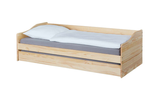 Kinderbett Sofabett MALTE natur mit Schublade 90 x 200 Kiefer massiv