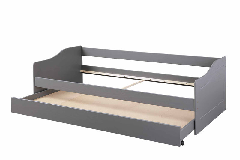 Sofabett Kinderbett MALTE grau mit Schublade 90 x 200 Kiefer massiv