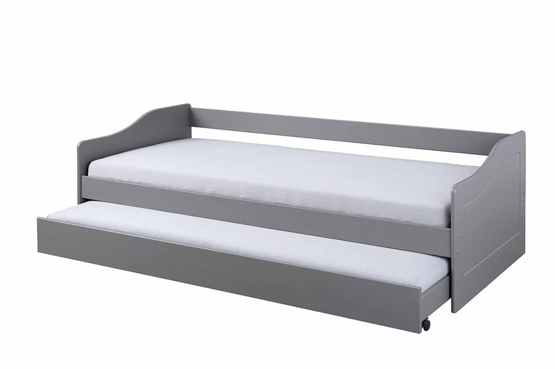 Sofabett Kinderbett MALTE grau mit Schublade 90 x 200 Kiefer massiv
