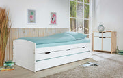 Kinderbett Funktionsbett RIEKA 90 x 200 weiß lackiert Kiefer massiv