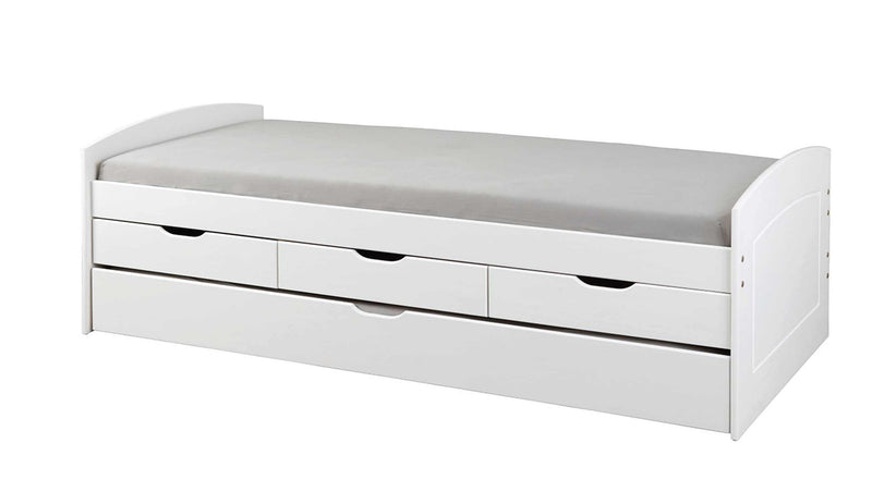 Kinderbett Funktionsbett RIEKA 90 x 200 weiß lackiert Kiefer massiv