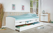 Kinderbett Funktionsbett RIEKA 90 x 200 weiß lackiert Kiefer massiv