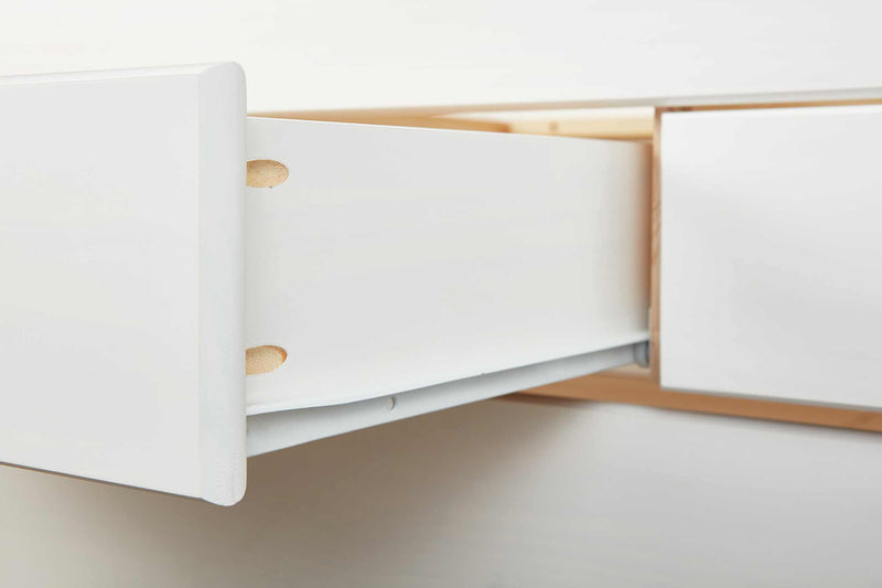 Kinderbett Funktionsbett RIEKA 90 x 200 weiß lackiert Kiefer massiv