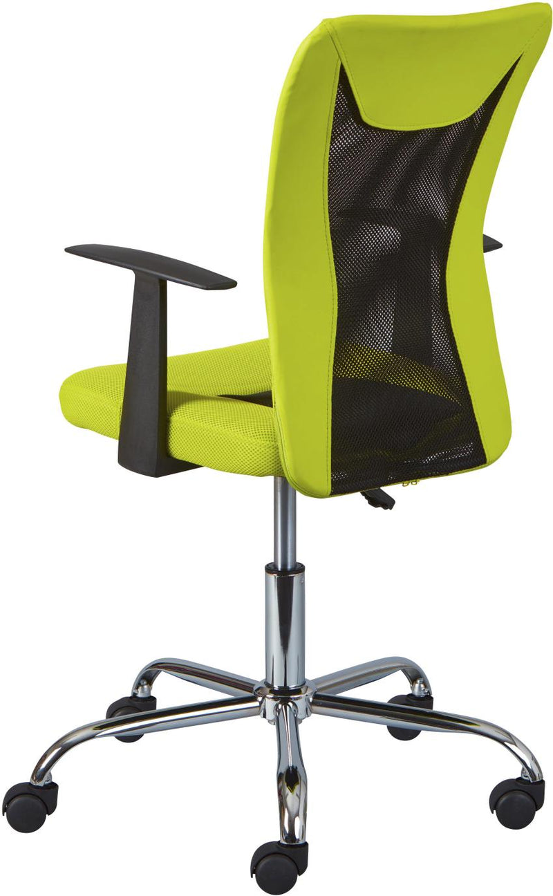Jugenddrehstuhl Drehstuhl DONNY Mesh Lime-Green mit Armlehnen