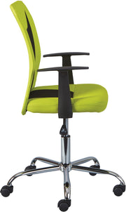 Jugenddrehstuhl Drehstuhl DONNY Mesh Lime-Green mit Armlehnen