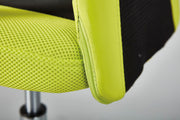 Jugenddrehstuhl Drehstuhl DONNY Mesh Lime-Green mit Armlehnen