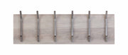 Wandgarderobe HOOK 60 mit 6 Doppelhaken Board in Eiche Optik