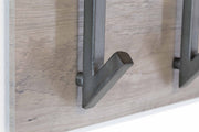Wandgarderobe HOOK 60 mit 6 Doppelhaken Board in Eiche Optik