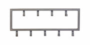 Hakenleiste JON mit 9 Haken Wandgarderobe im Dark-Silver-Finish