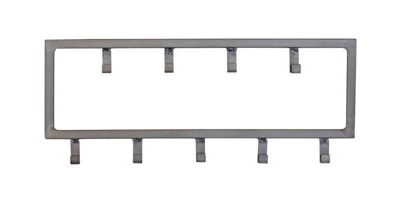 Hakenleiste JON mit 9 Haken Wandgarderobe im Dark-Silver-Finish