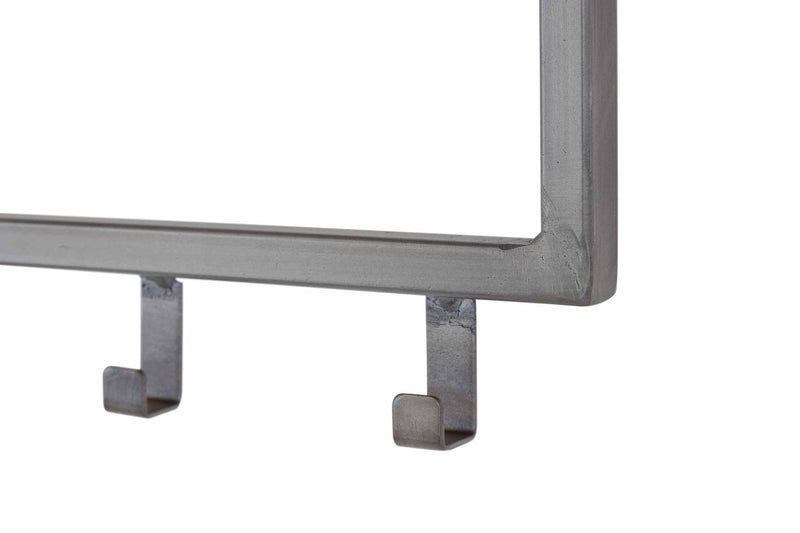 Hakenleiste JON mit 9 Haken Wandgarderobe im Dark-Silver-Finish
