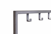 Hakenleiste JON mit 9 Haken Wandgarderobe im Dark-Silver-Finish