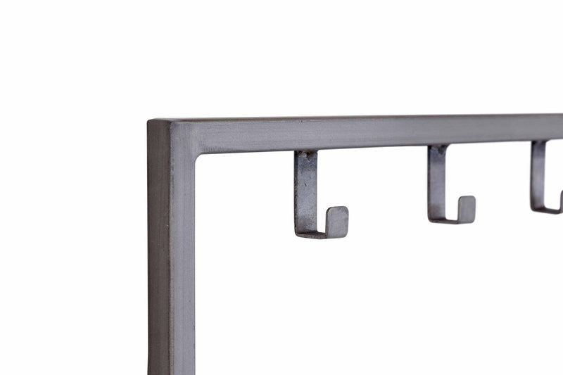 Hakenleiste JON mit 9 Haken Wandgarderobe im Dark-Silver-Finish