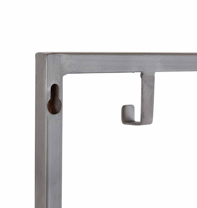 Hakenleiste JON mit 9 Haken Wandgarderobe im Dark-Silver-Finish