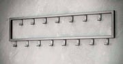 Hakenleiste JON mit 15 Haken Wandgarderobe im Dark-Silver-Finish