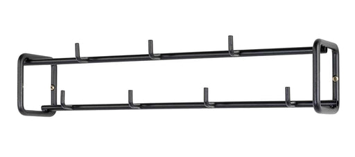 Garderobe Wandgarderobe CLINT 1 mit schwarzem Metallgestell und sieben Haken in Gesamtansicht.