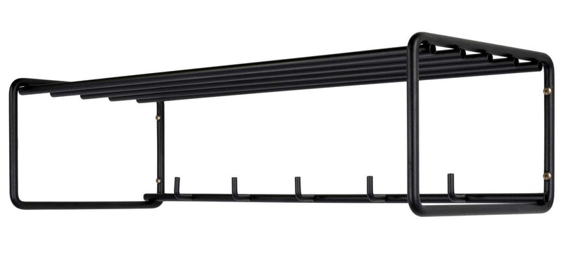 Wandgarderobe CLINT 2 Metall Schwarz lackiert mit Hutablage