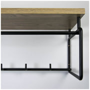 Wandgarderobe CLINT 3 Schwarz lackiert mit Hutablage aus Eichenholz