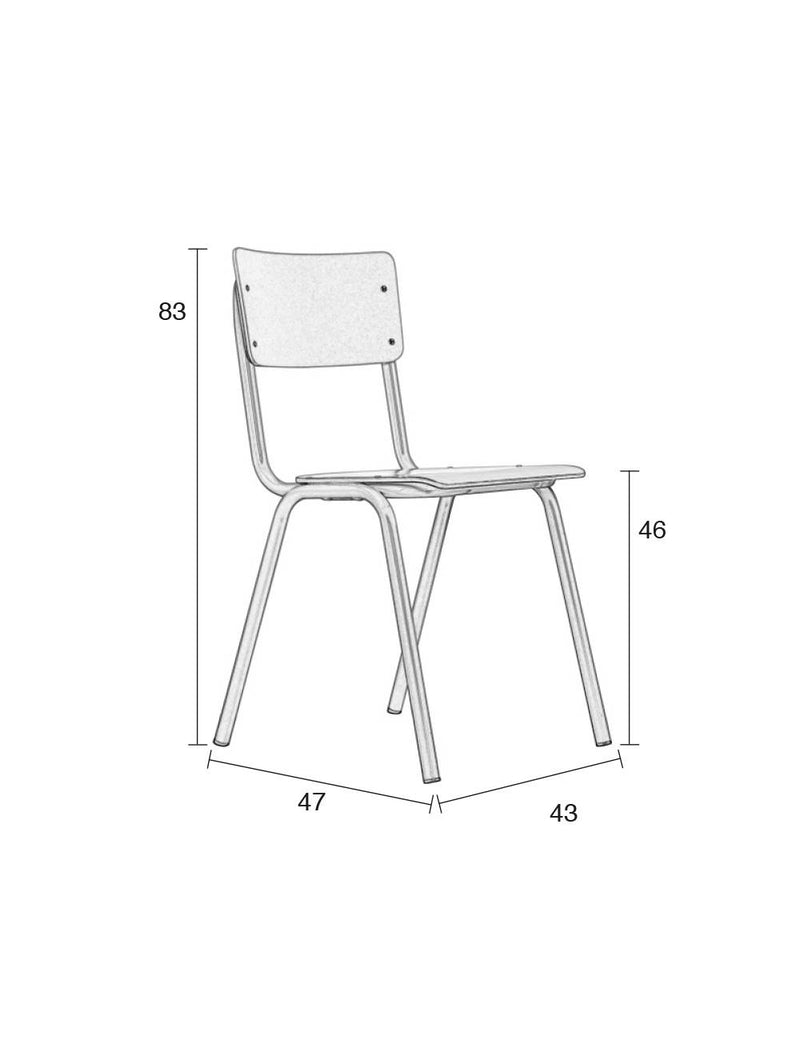Stuhl Stapelstuhl BACK TO SCHOOL MATTE BEIGE von ZUIVER