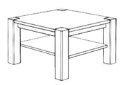Couchtisch VITA 74 x 74 cm Wohnzimmertisch Kiefer massiv