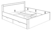 Doppelbett VITA XL 180 x 200 cm mit 4 Schubladen Kiefer Massivholz