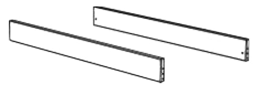 Bettseiten passend zum Babybett VITA 140 x 70 cm, technische Zeichnung der zwei Seitenteile in Gesamtansicht.