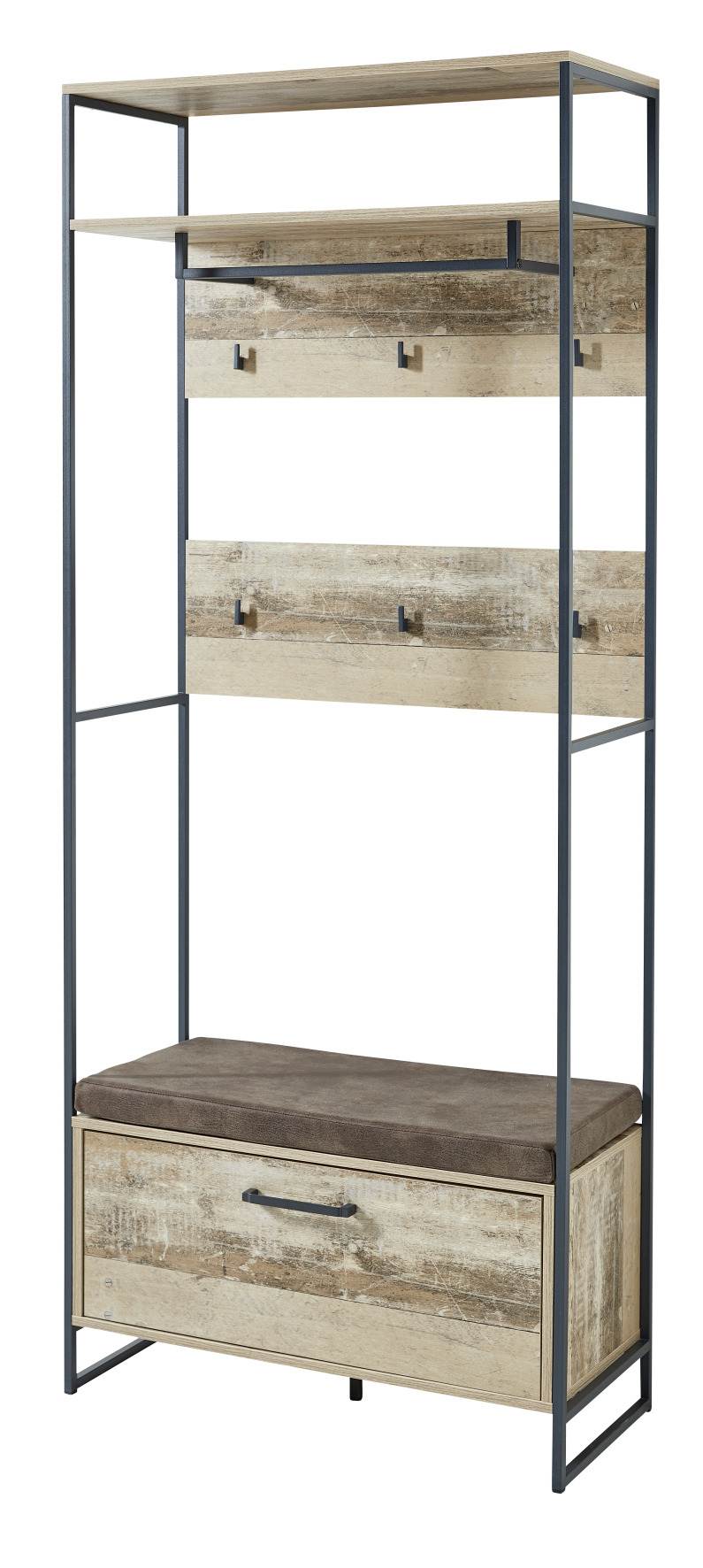 Bankregal Garderobe  ROOF - Vintage Style - inkl. Kissen