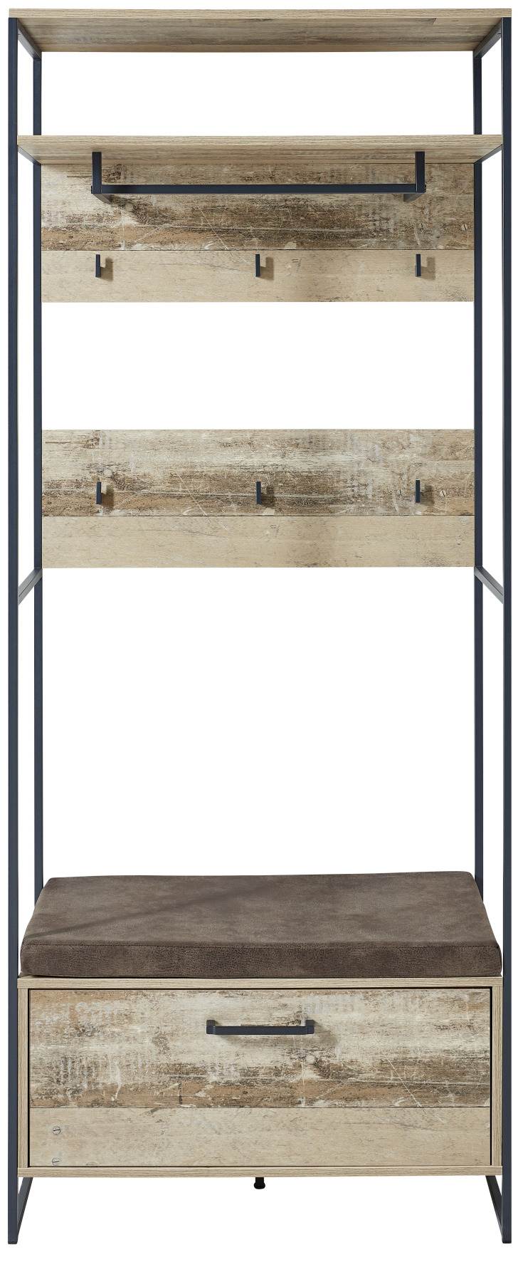 Bankregal Garderobe  ROOF - Vintage Style - inkl. Kissen