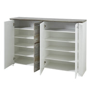 Schuhschrank MATEO 163 cm - Weiß mit Driftwood Nachbildung