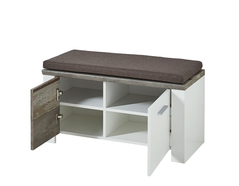 Garderobenset MATEO WD82 weiß Absetzung Driftwood Nachbildung