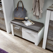 Garderobenset MATEO WD82 weiß Absetzung Driftwood Nachbildung