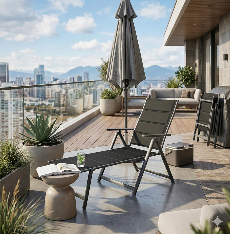 Comfort Sonnenliege Gartenliege Gestell Aluminium anthrazit