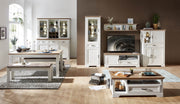 Buffet Geschirrschrank JASMIN Pinie weiß Nachbildung
