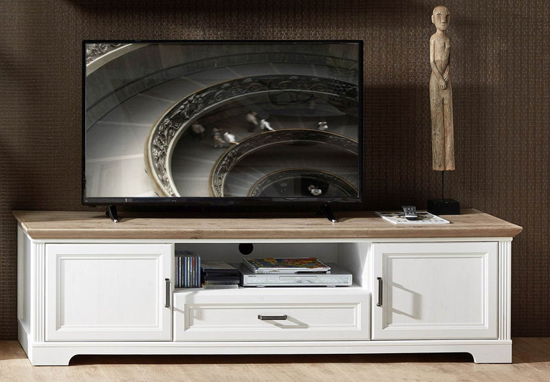 TV Lowboard JASMIN 193 cm Pinie weiß Nachbildung