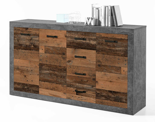 Sideboard Kommode INDIANA 3 Front Old Wood Vintage und Betonoptik
