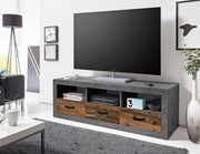 Lowboard INDIANA mit 3 Schubladen Old Wood Optik und Beton