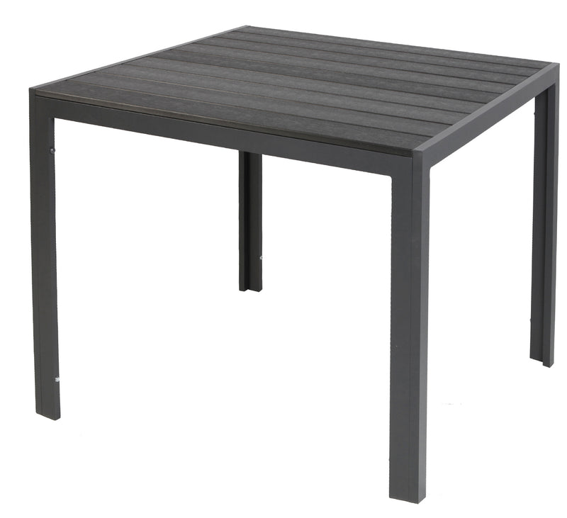Gartentisch Comfort 90 x 90 cm mit Nonwood Platte Gestell Aluminium