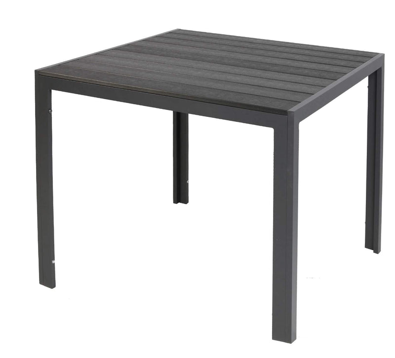 Gartentisch Comfort 80 x 80 cm mit Nonwood Platte Gestell Aluminium