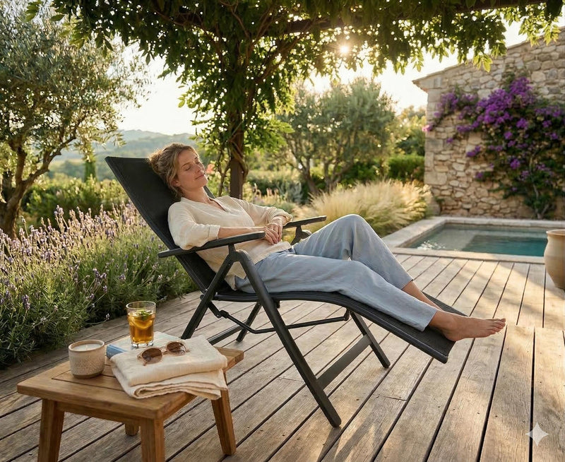 Relaxsessel Gartensessel Comfort Gestell Aluminium anthrazit