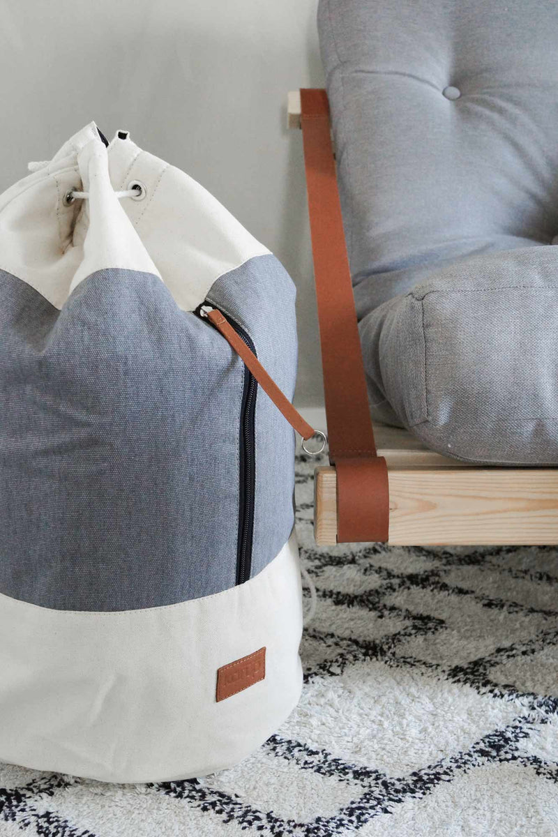 Wäschesack ROADIE Weiß / Grau auch als Rucksack verwendbar von Karup